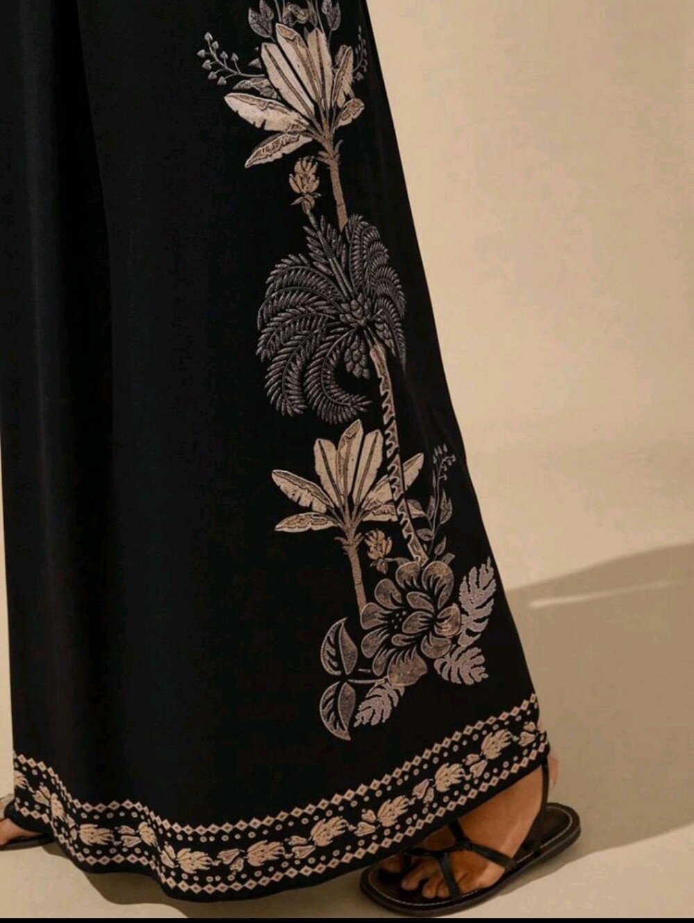 Embroidered Black V-Neck Maxi Dress - Picture 7 of 10